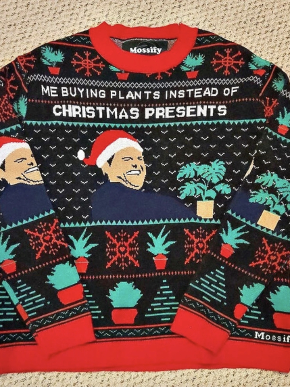Mossify Christmas Graphic Sweater For Plant Lovers! XL
